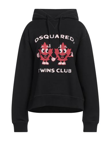 Dsquared2 Woman Sweatshirt Black Size L Cotton In Black