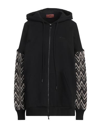 Missoni Woman Sweatshirt Black Size M Cotton, Wool, Polyamide In Black