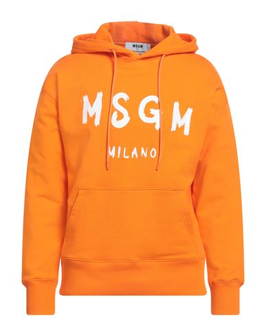 Msgm Man Sweatshirt Orange Size Xl Cotton In Orange
