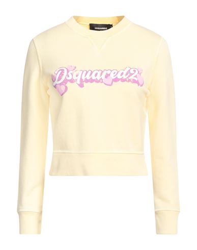 Dsquared2 Woman Sweatshirt Yellow Size L Cotton, Elastane In Yellow