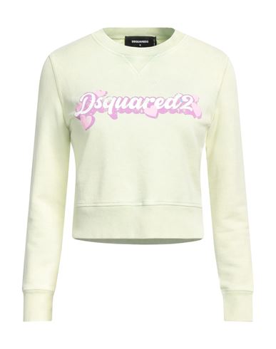 Dsquared2 Woman Sweatshirt Light Green Size M Cotton, Elastane In Green