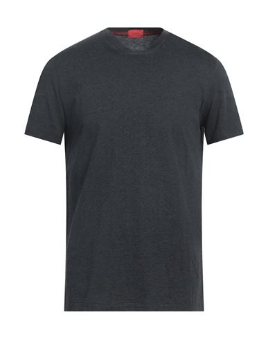 Isaia Man T-shirt Lead Size 3xl Cotton In Grey