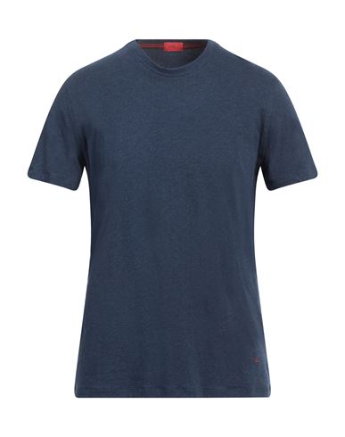 Isaia Man T-shirt Midnight Blue Size 3xl Cotton In Blue