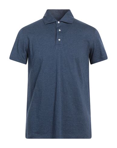 Isaia Man Polo Shirt Midnight Blue Size Xxl Cotton In Blue
