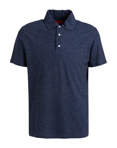 Isaia Man Polo Shirt Midnight Blue Size Xxl Cotton In Navy