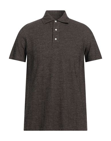 Isaia Man Polo Shirt Chocolate Brown Size 3xl Cotton In Brown