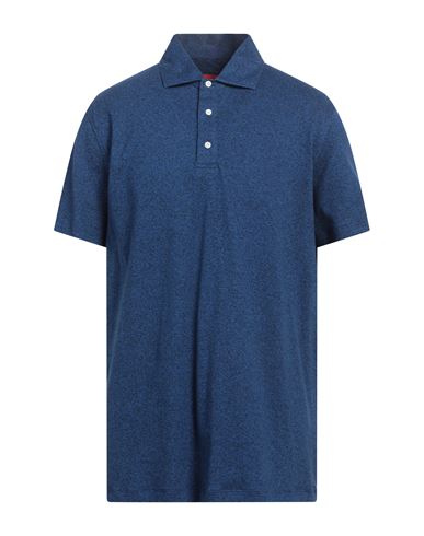 Isaia Man Polo Shirt Midnight Blue Size Xxl Cotton In Blue