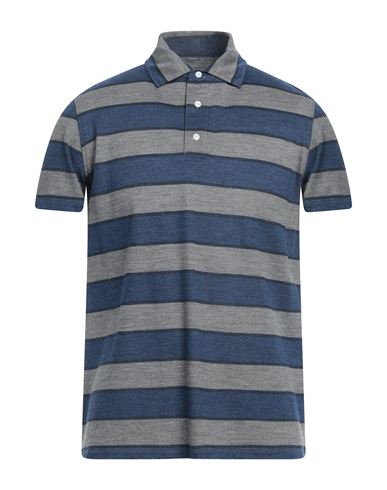 Isaia Man Polo Shirt Blue Size 3xl Wool In Blue