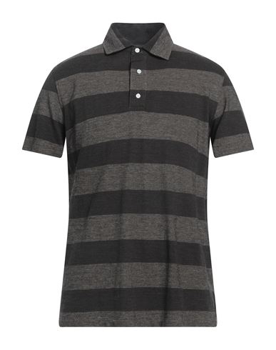Isaia Man Polo Shirt Dark Brown Size Xxl Wool, Cotton In Brown