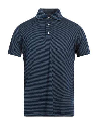 Isaia Man Polo Shirt Midnight Blue Size Xxl Cotton In Blue