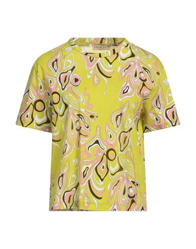 Shop Pucci Woman T-shirt Lime Green Size L Cotton