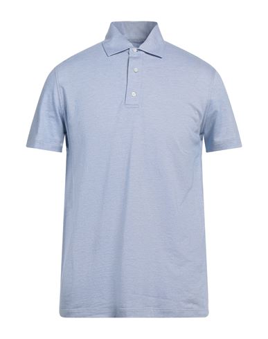 Isaia Man Polo Shirt Light Blue Size Xxl Cotton In Blue
