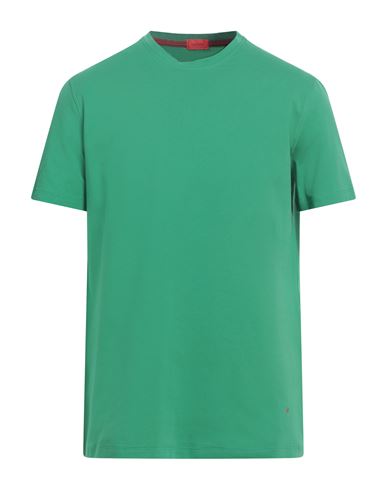 Isaia Man T-shirt Green Size Xxl Cotton, Polyamide, Elastane In Green