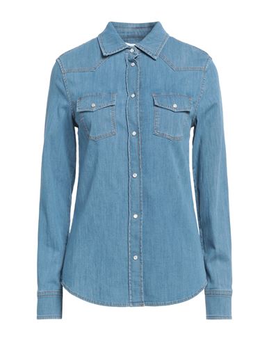 Jacob Cohёn Woman Denim Shirt Blue Size 4 Cotton, Elastane In Blue