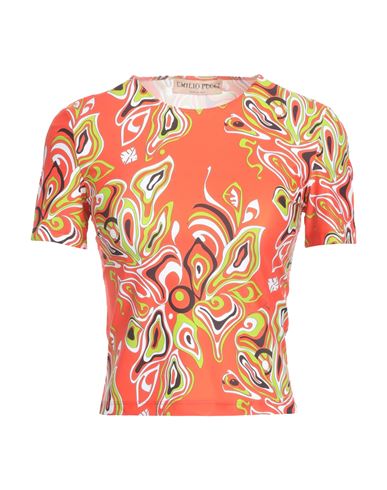 Pucci Woman T-shirt Orange Size S Polyamide, Elastane In Orange