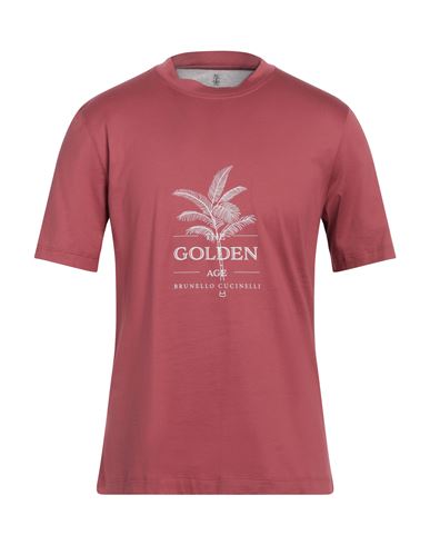 Brunello Cucinelli Man T-shirt Antique Rose Size Xxl Cotton In Pink