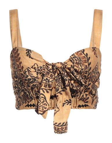 Vicolo Woman Top Sand Size M Viscose In Brown