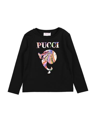 Pucci Toddler Girl T-shirt Black Size 6 Cotton In Black