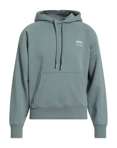 Ami Alexandre Mattiussi Man Sweatshirt Sage Green Size L Organic Cotton, Elastane In Green