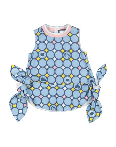 Simonetta Toddler Girl Blouse Sky Blue Size 4 Cotton In Blue