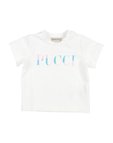 Pucci Newborn Girl T-shirt White Size 3 Cotton, Elastane In White