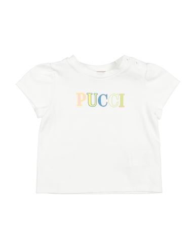 Pucci Newborn Girl T-shirt White Size 3 Cotton, Elastane In White