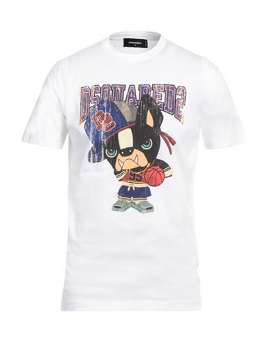 Dsquared2 Man T-shirt White Size M Cotton In White