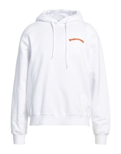 Dsquared2 Man Sweatshirt White Size L Cotton, Elastane