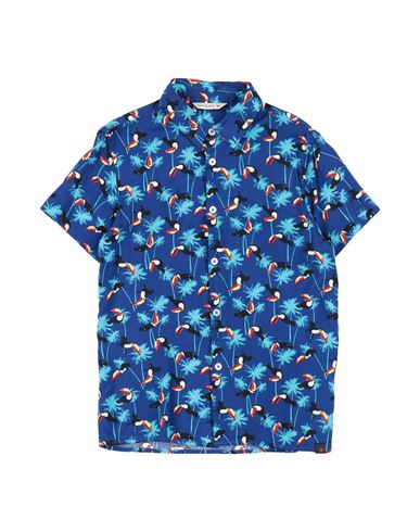 Manuel Ritz Toddler Boy Shirt Blue Size 5 Viscose In Blue
