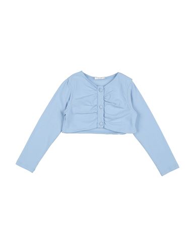 U+é Toddler Girl Wrap Cardigans Light Blue Size 5 Cotton, Elastane In Blue