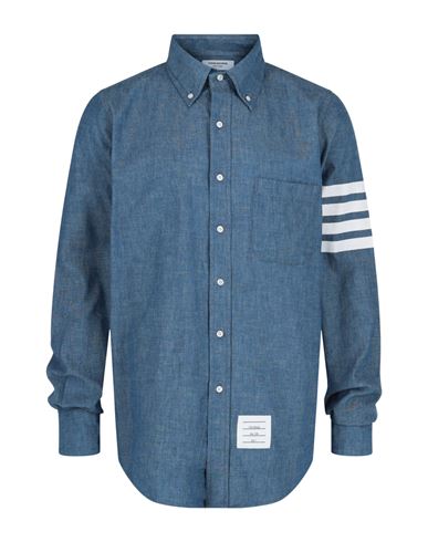 Thom Browne 4-bar Straight-fit Chambray Shirt In Fantasy