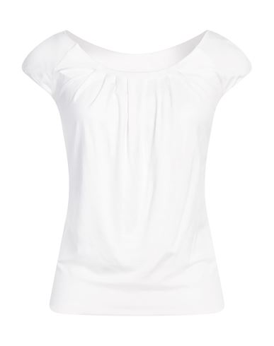 EMPORIO ARMANI EMPORIO ARMANI WOMAN T-SHIRT WHITE SIZE 6 VISCOSE, ELASTANE 