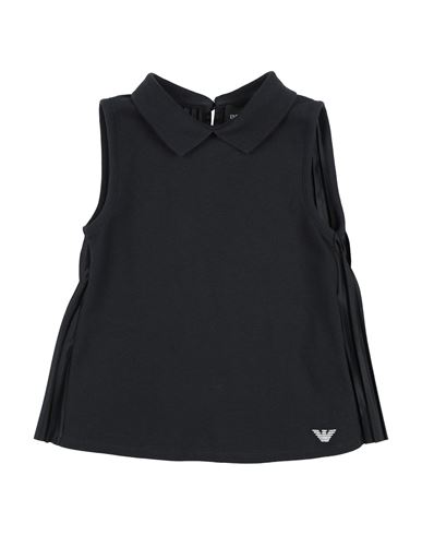 Emporio Armani Toddler Girl Top Midnight Blue Size 7 Cotton, Polyester In Blue