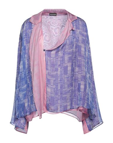 Emporio Armani Woman Shirt Bright Blue Size 10 Silk