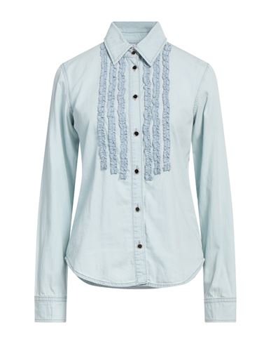 Liu •jo Woman Denim Shirt Blue Size 8 Cotton