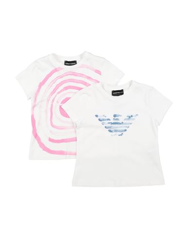 Emporio Armani Toddler Girl T-shirt White Size 7 Cotton In White