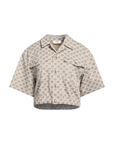 Celine Woman Shirt Beige Size 2 Polyester, Cotton In Neutral