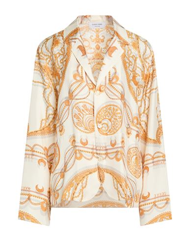 Marine Serre Gold Line Woman Shirt Cream Size M Silk In White