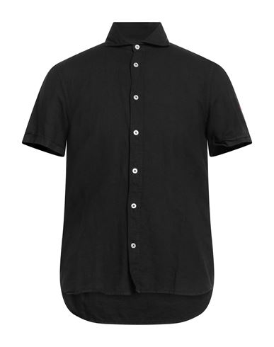 Cooperativa Pescatori Posillipo Man Shirt Black Size S Cotton, Linen In Black