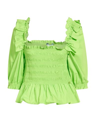 Liu •jo Woman Top Lime Green Size 12 Cotton In Green