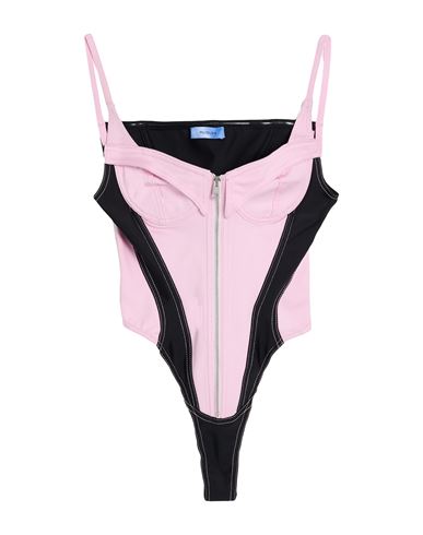 Mugler Woman Bodysuit Pink Size 10 Cotton, Rubber, Polyamide, Elastane In Pink
