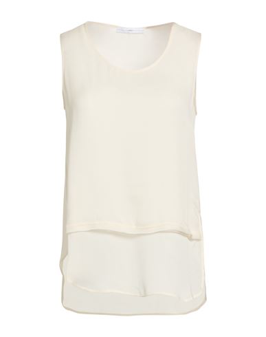 High Woman Top Cream Size 6 Silk In White