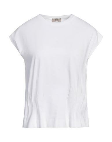 Herno Woman T-shirt White Size 8 Cotton, Elastane