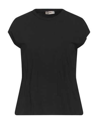Herno Woman T-shirt Black Size 8 Cotton, Elastane In Black