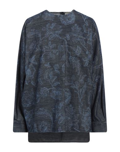 Weekend Max Mara Woman Denim Shirt Blue Size 12 Cotton