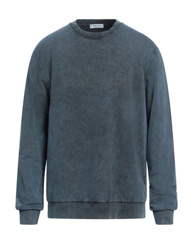 Wool & Co Man Sweatshirt Slate Blue Size Xl Cotton, Elastane In Blue