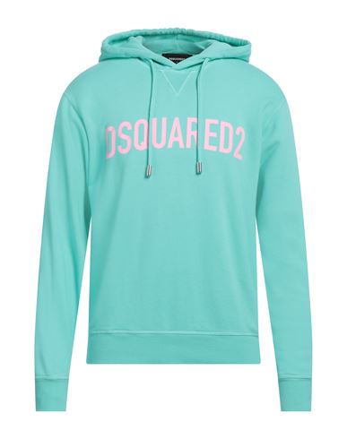 Dsquared2 Man Sweatshirt Turquoise Size S Cotton In Blue