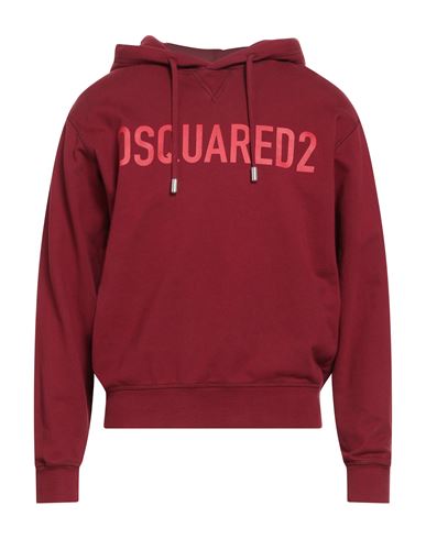 Dsquared2 Man Sweatshirt Burgundy Size L Cotton In Red