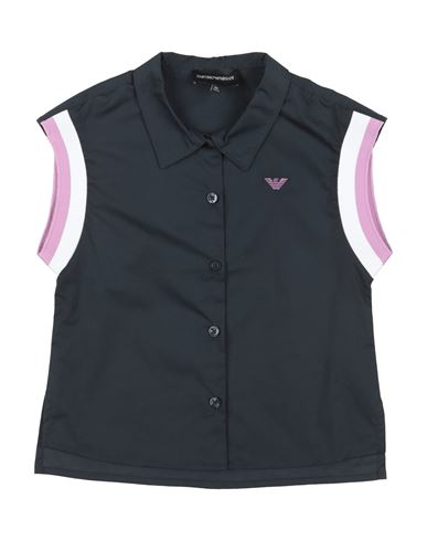 Emporio Armani Toddler Girl Shirt Midnight Blue Size 6 Cotton, Elastane, Polyester In Blue