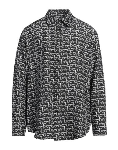 Shop Burberry Man Shirt Black Size L Silk